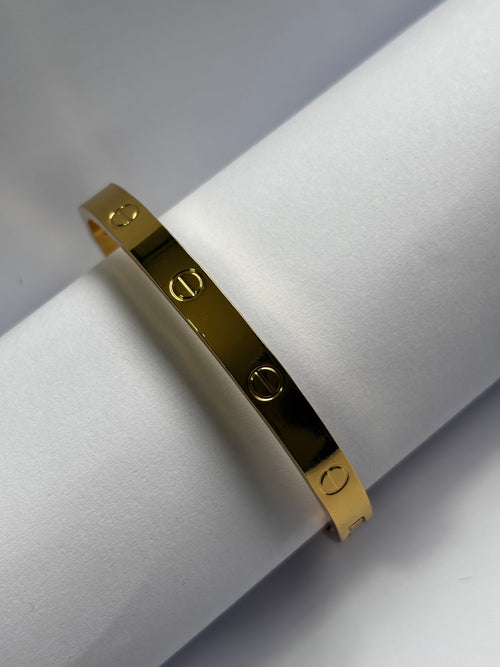 Bracelete inspiração Cartier dourado