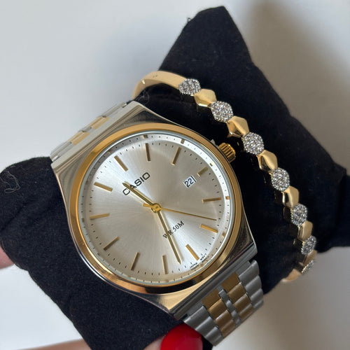 Bracelete prata e dourado